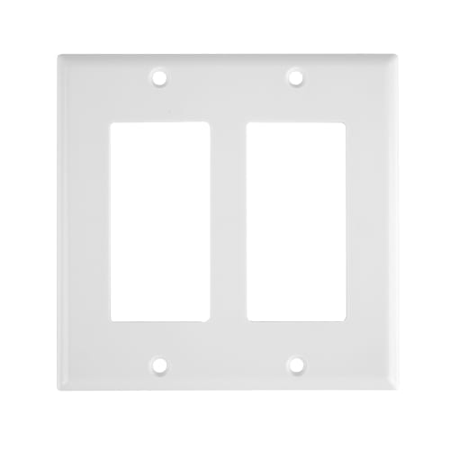 Leviton Decora Wall Plate, 2 Gang, White